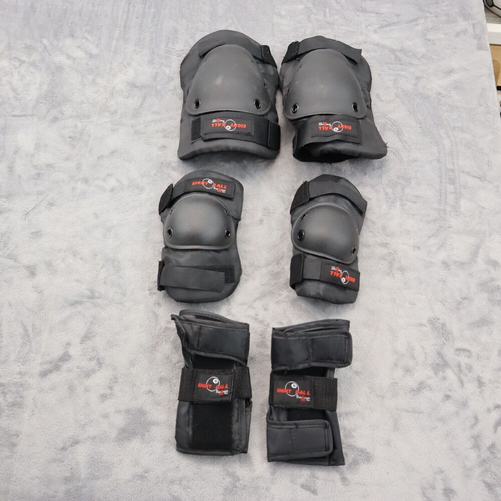 Eight Ball Outdoor Safety Gear Adult Small Black Wrist Elbow Knee Pad Protection